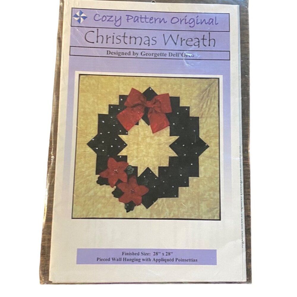 Vtg Cozy Pattern Original Christmas Wreath‎ Pattern Designed Georgette Dell'Orco